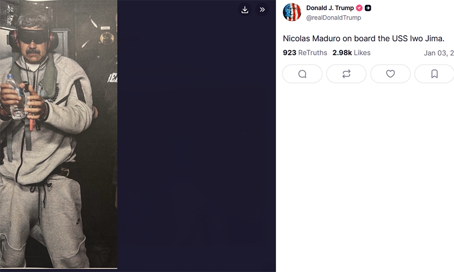 Ο Τραμπ δημοσίευσε εικόνα του Μαδούρο από το Iwo Jima