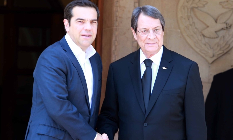Τον πρωθυπουργό της Ελλάδας Αλέξη Τσίπρα, υποδέχεται ο Πρόεδρος Αναστασιάδης