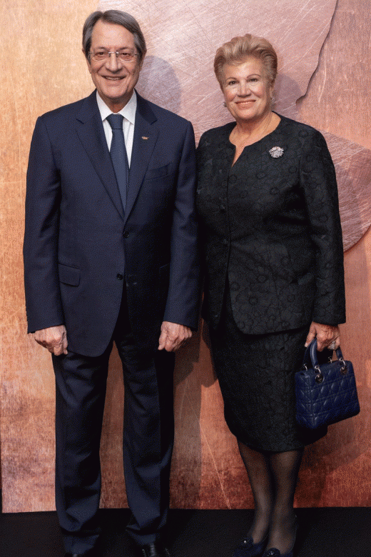 Ο τέως Πρόεδρος της Κυπριακής Δημοκρατίας Νίκος Αναστασιάδης και η πρώην Πρώτη Κυρία Άντρη Αναστασιάδη.