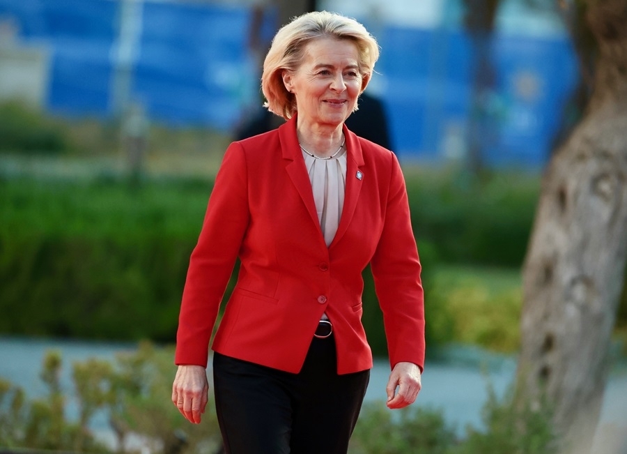 Η άφιξη της Προέδρου της Ευρωπαϊκής Επιτροπής