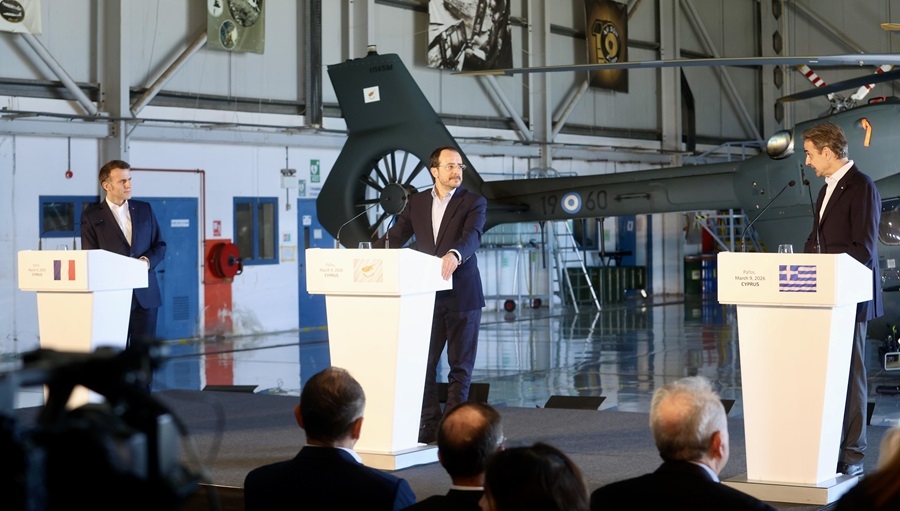 Χριστοδουλίδης - Μακρόν - Μητσοτάκης